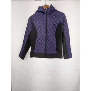 Izod‎ Women's Purple Black Puffer Zip Up Jacket S